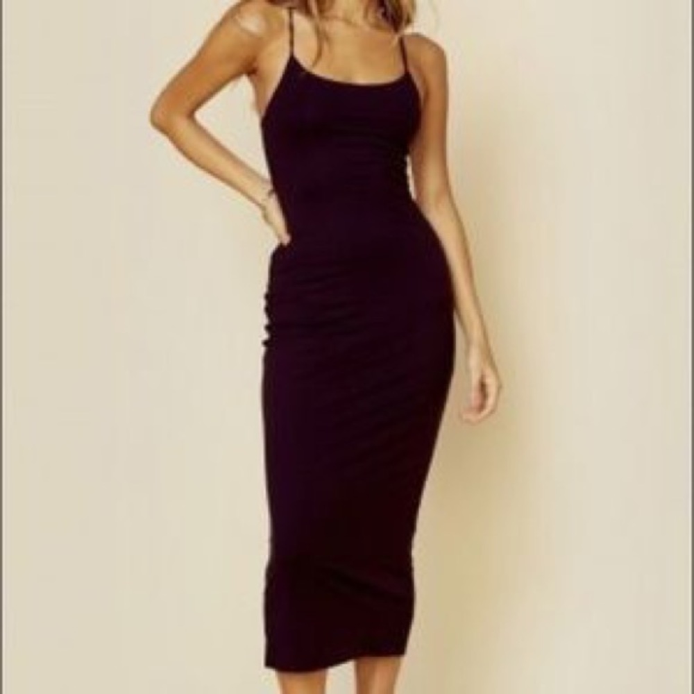PRIVACY PLEASE BLACK MIDI DRESS SIZE SMALL